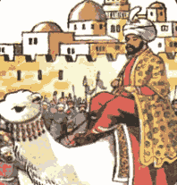 халиф въезжает в завоеванный им Иерусалим
